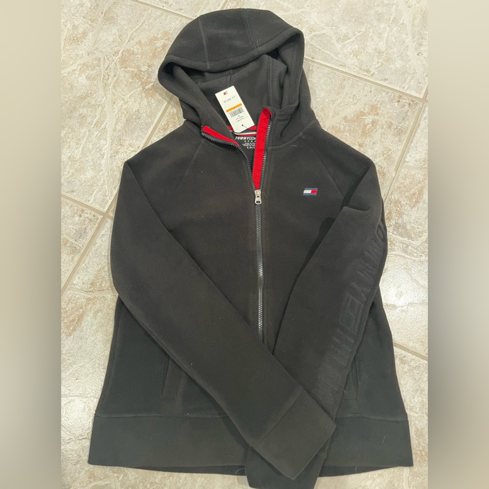 Black Tommy Hilfiger Zip Up Fleece